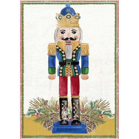 Wintery Nutcracker  Gold Ornate Wood Framed Art Print with Double Matting by PI Studio