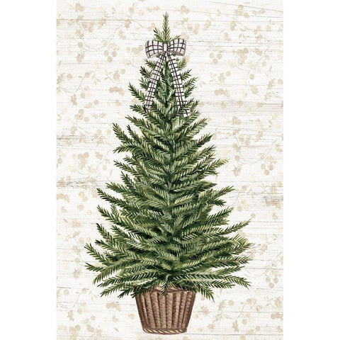 Everygreen Christmas Tree  Black Modern Wood Framed Art Print with Double Matting by PI Studio