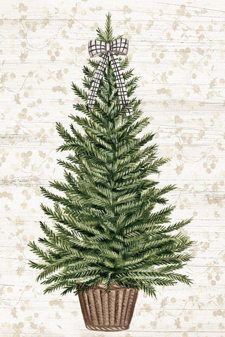 Everygreen Christmas Tree  Black Ornate Wood Framed Art Print with Double Matting by PI Studio