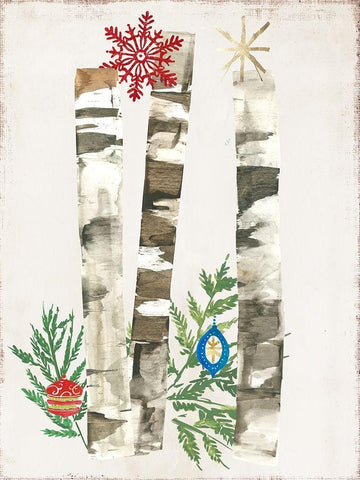 Jingle Bells White Modern Wood Framed Art Print with Double Matting by PI Studio