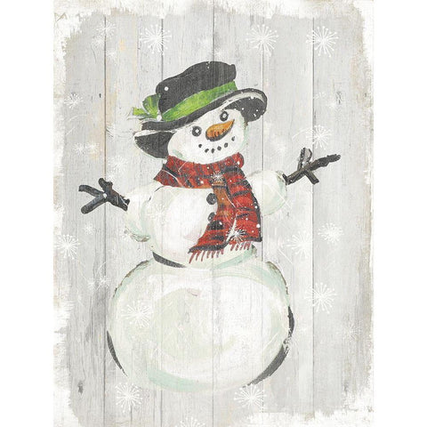 Holiday Snowman Black Modern Wood Framed Art Print by PI Studio