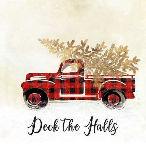 Deck the Halls II Black Ornate Wood Framed Art Print with Double Matting by PI Studio