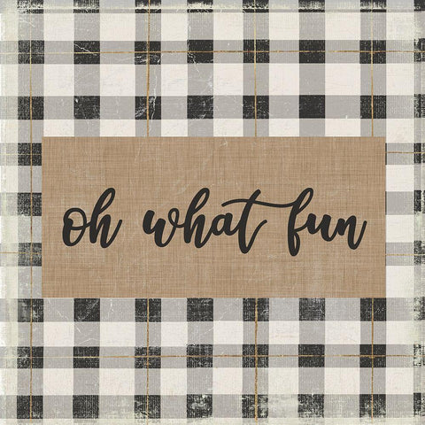 Oh, What Fun Black Ornate Wood Framed Art Print with Double Matting by PI Studio