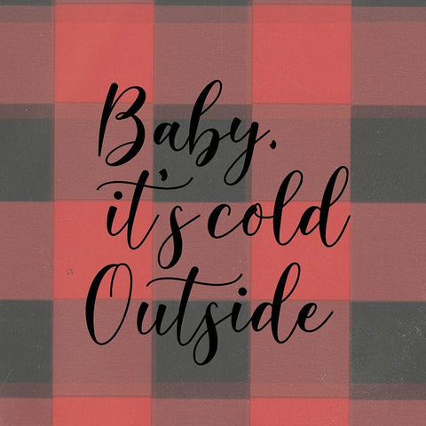 Baby, Its Cold Outside III  White Modern Wood Framed Art Print with Double Matting by PI Studio