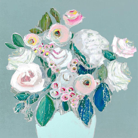 Lively Bouquet  Gold Ornate Wood Framed Art Print with Double Matting by Rivera, Michelle