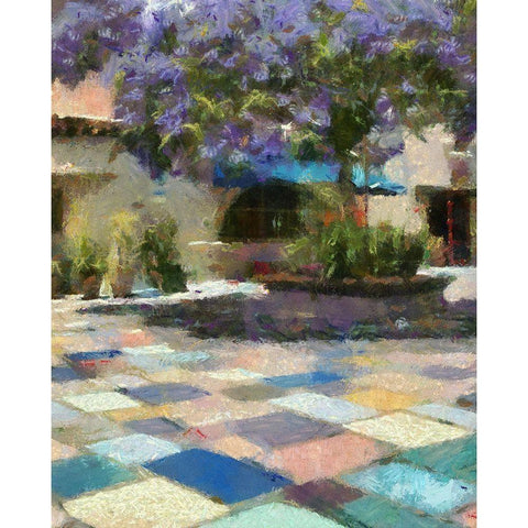 Al Fresco I Black Modern Wood Framed Art Print with Double Matting by Hartson-Weddle, Ryan