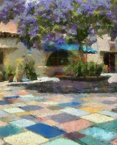 Al Fresco I White Modern Wood Framed Art Print with Double Matting by Hartson-Weddle, Ryan