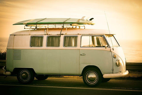 Surfs Up I Black Ornate Wood Framed Art Print with Double Matting by Hartson-Weddle, Ryan