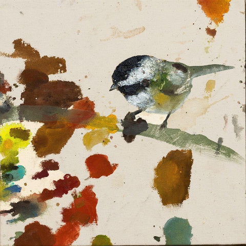 Chiffchaff Black Modern Wood Framed Art Print by St Amant, Daniel