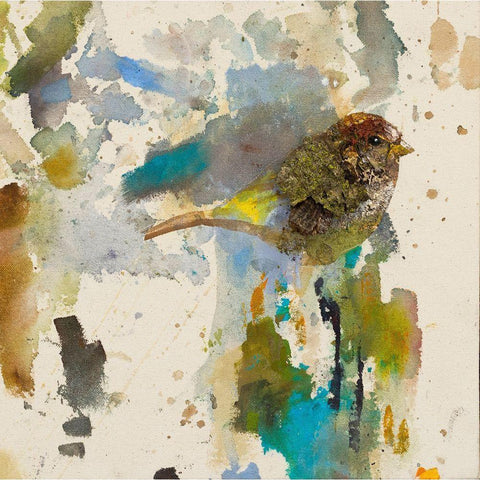 Blue Chiffchaff  Gold Ornate Wood Framed Art Print with Double Matting by St Amant, Daniel
