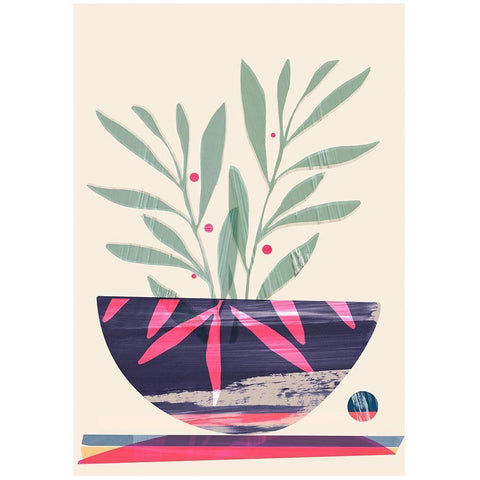Shibori Bowl Pink Gold Ornate Wood Framed Art Print with Double Matting by Hogan, Aoibhne
