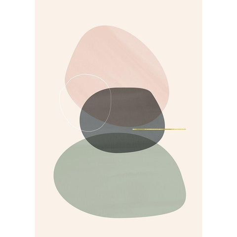 Centre Harmony  Black Modern Wood Framed Art Print by Hogan, Aoibhne
