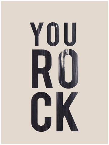 You Rock  Black Ornate Wood Framed Art Print with Double Matting by Hogan, Aoibhne