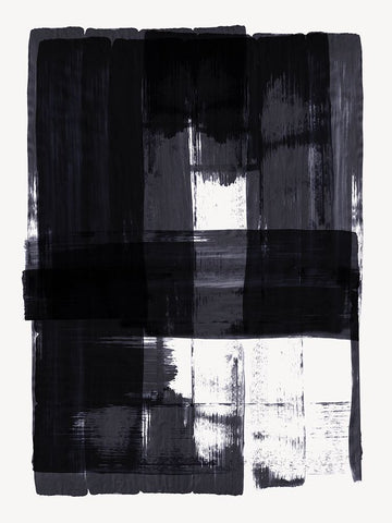 Square Black Stroke I White Modern Wood Framed Art Print with Double Matting by Hogan, Aoibhne