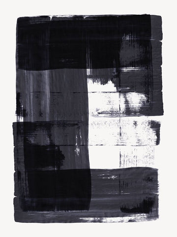 Square Black Stroke II White Modern Wood Framed Art Print with Double Matting by Hogan, Aoibhne