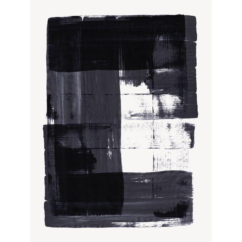 Square Black Stroke II Black Modern Wood Framed Art Print by Hogan, Aoibhne