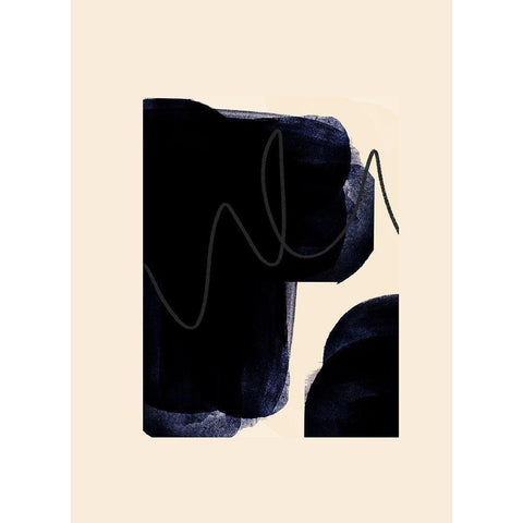 Blobs of Black IÂ  Gold Ornate Wood Framed Art Print with Double Matting by Hogan, Aoibhne