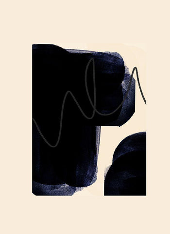 Blobs of Black IÂ  White Modern Wood Framed Art Print with Double Matting by Hogan, Aoibhne