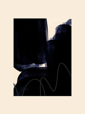 Blobs of Black II White Modern Wood Framed Art Print with Double Matting by Hogan, Aoibhne