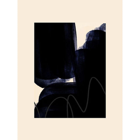Blobs of Black II White Modern Wood Framed Art Print by Hogan, Aoibhne
