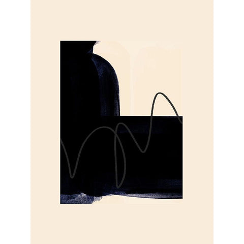 Blobs of Black III White Modern Wood Framed Art Print by Hogan, Aoibhne