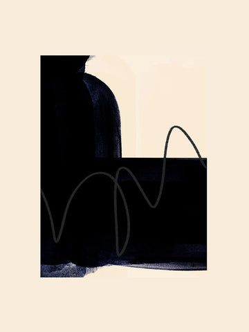 Blobs of Black III Black Ornate Wood Framed Art Print with Double Matting by Hogan, Aoibhne