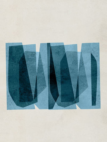 Bolds of Blue I White Modern Wood Framed Art Print with Double Matting by Hogan, Aoibhne