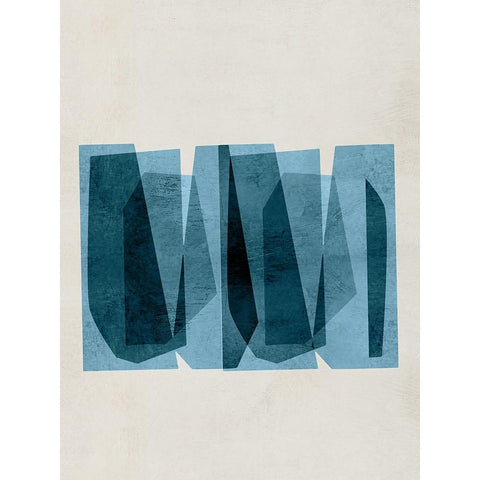 Bolds of Blue I Black Modern Wood Framed Art Print with Double Matting by Hogan, Aoibhne