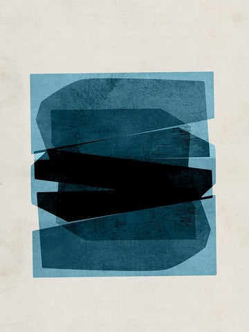 Bolds of Blue II White Modern Wood Framed Art Print with Double Matting by Hogan, Aoibhne