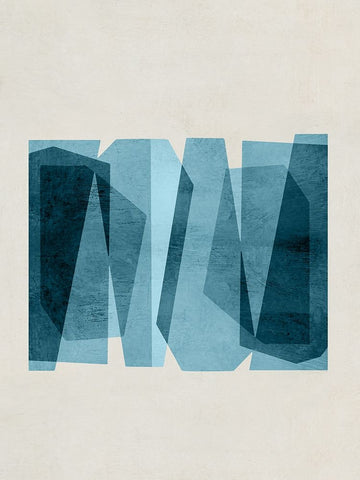 Bolds of Blue III  White Modern Wood Framed Art Print with Double Matting by Hogan, Aoibhne