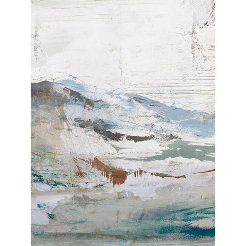 Blue Cliff II Black Modern Wood Framed Art Print with Double Matting by Ian C