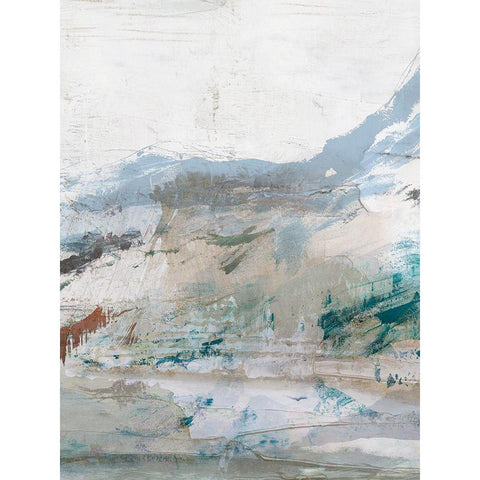 Blue Cliff III White Modern Wood Framed Art Print by Ian C