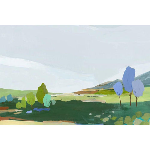 Green Pasture  Black Modern Wood Framed Art Print by Ian C