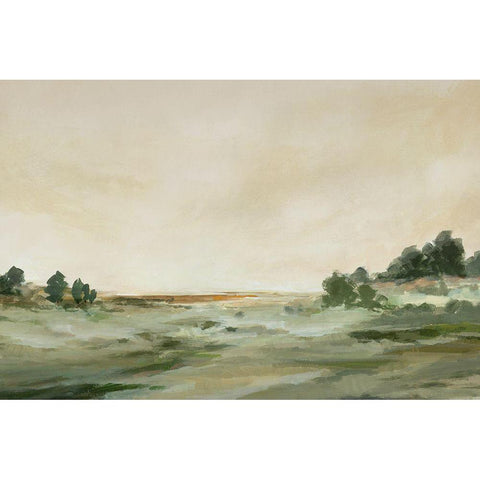 Green Landscape  Black Modern Wood Framed Art Print by Ian C