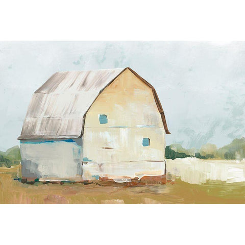 Yellow Barn II  White Modern Wood Framed Art Print by Ian C