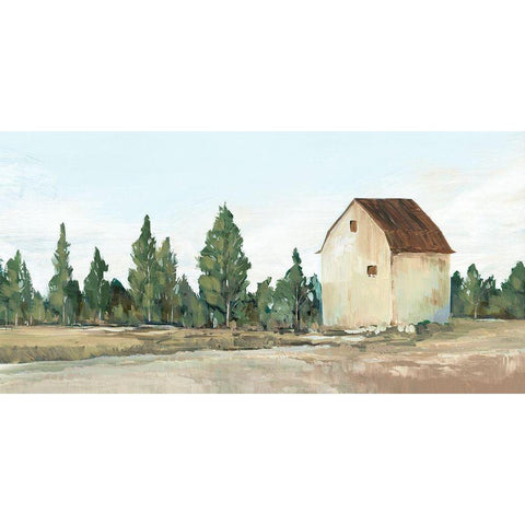 Yellow Barn III White Modern Wood Framed Art Print by Ian C