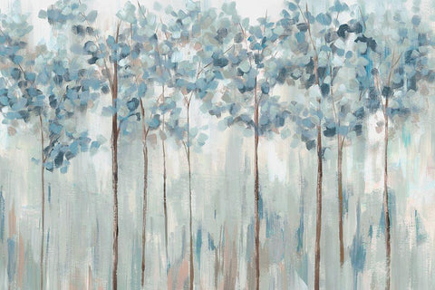 Blue Forest  Black Ornate Wood Framed Art Print with Double Matting by Ian C