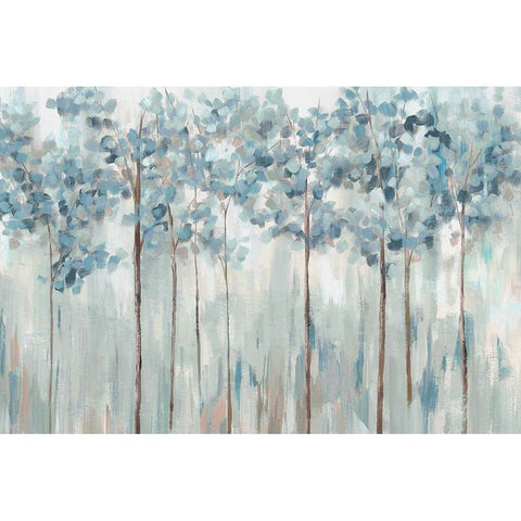 Blue Forest  Black Modern Wood Framed Art Print with Double Matting by Ian C