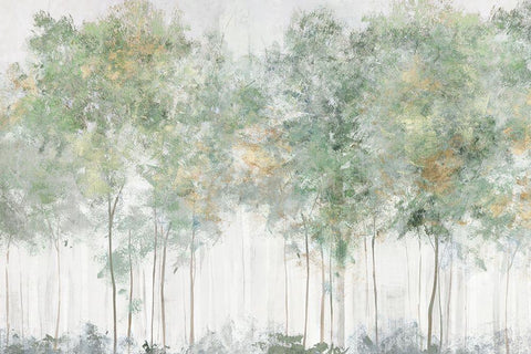 Green Wonderland  White Modern Wood Framed Art Print with Double Matting by Ian C