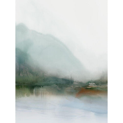 Sapphire Lake I  Black Modern Wood Framed Art Print with Double Matting by Ian C