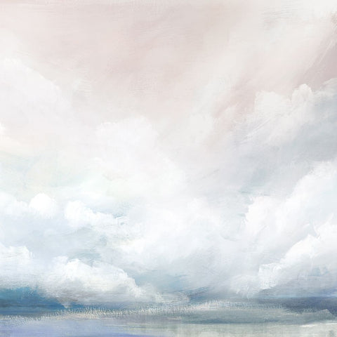 Rolling Clouds White Modern Wood Framed Art Print with Double Matting by Ian C