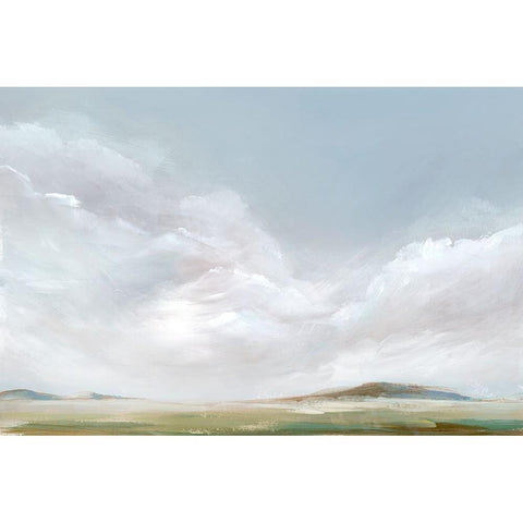 Rolling Pink Clouds Black Modern Wood Framed Art Print with Double Matting by Ian C