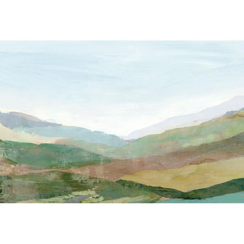 Colourful Plains I Gold Ornate Wood Framed Art Print with Double Matting by Ian C