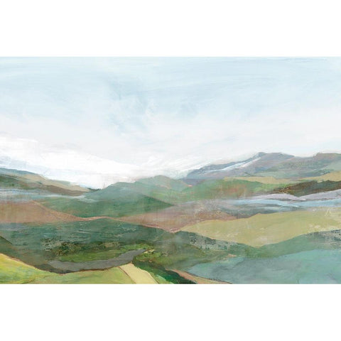 Colourful Plains II Black Modern Wood Framed Art Print with Double Matting by Ian C