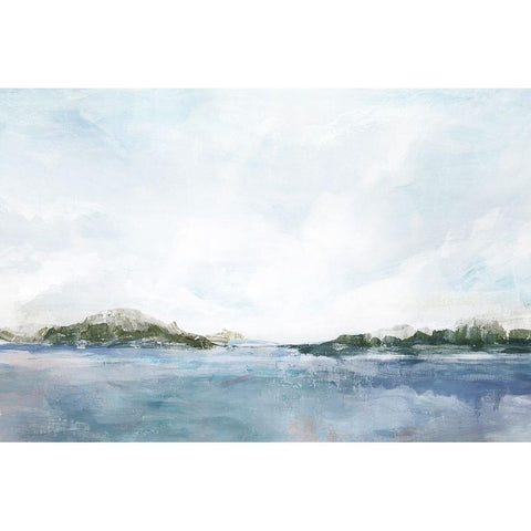 Blue Seascape Black Modern Wood Framed Art Print by Ian C