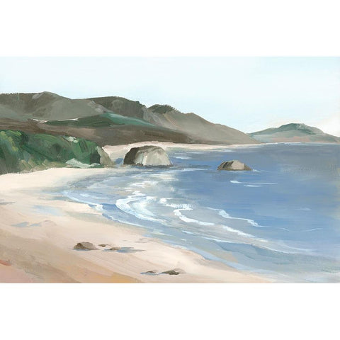 Ocean Breeze Walk Gold Ornate Wood Framed Art Print with Double Matting by Ian C