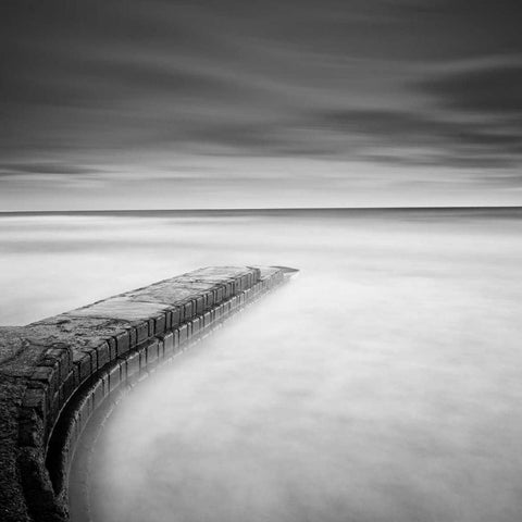 Scarborough Jetty White Modern Wood Framed Art Print with Double Matting by Barber, Ian