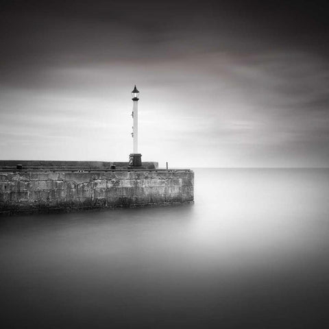 Bridlington Harbor Black Modern Wood Framed Art Print with Double Matting by Barber, Ian
