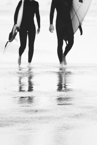 Surf I White Modern Wood Framed Art Print with Double Matting by Beddoes, Ingrid