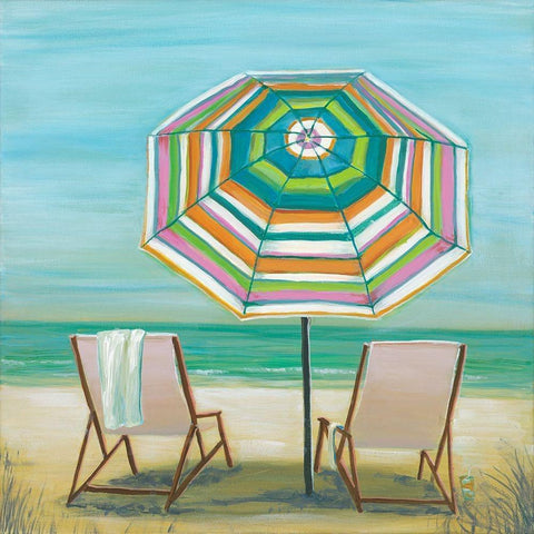 Two by the Sea I Gold Ornate Wood Framed Art Print with Double Matting by Joy, Julie